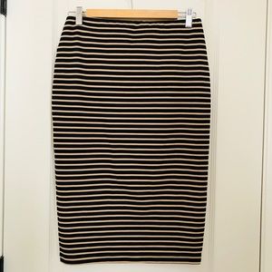 New w/out tags black/nude striped pencil skirt